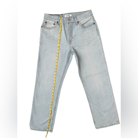RE/DONE Easy Straight Crop Acqua Light Blue Denim Jeans Women Size 25 $315 MSRP - Picture 12 of 17